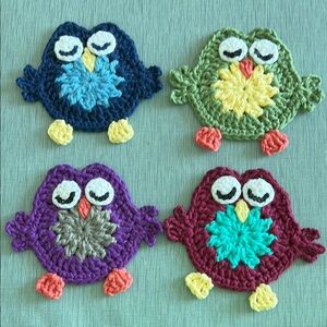 Crochet Owl Coasters (set of 4)